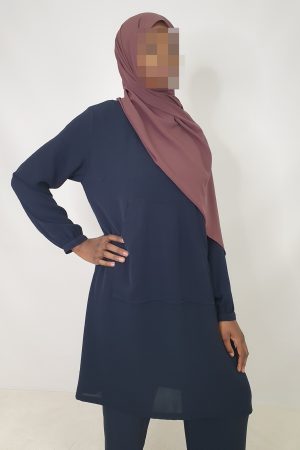 Tunique bleue Poche Kangourou