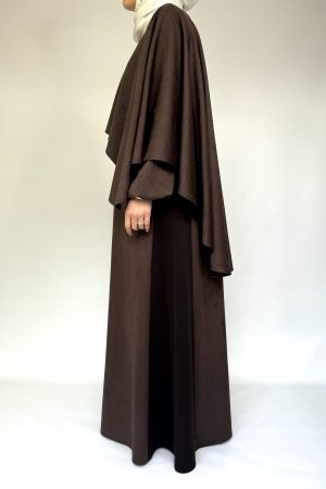 Robe velours allaitement cape marron