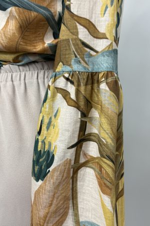 Pantalon Beige Large Coupe Droite avec Taille Élastique – Confort et Élégance